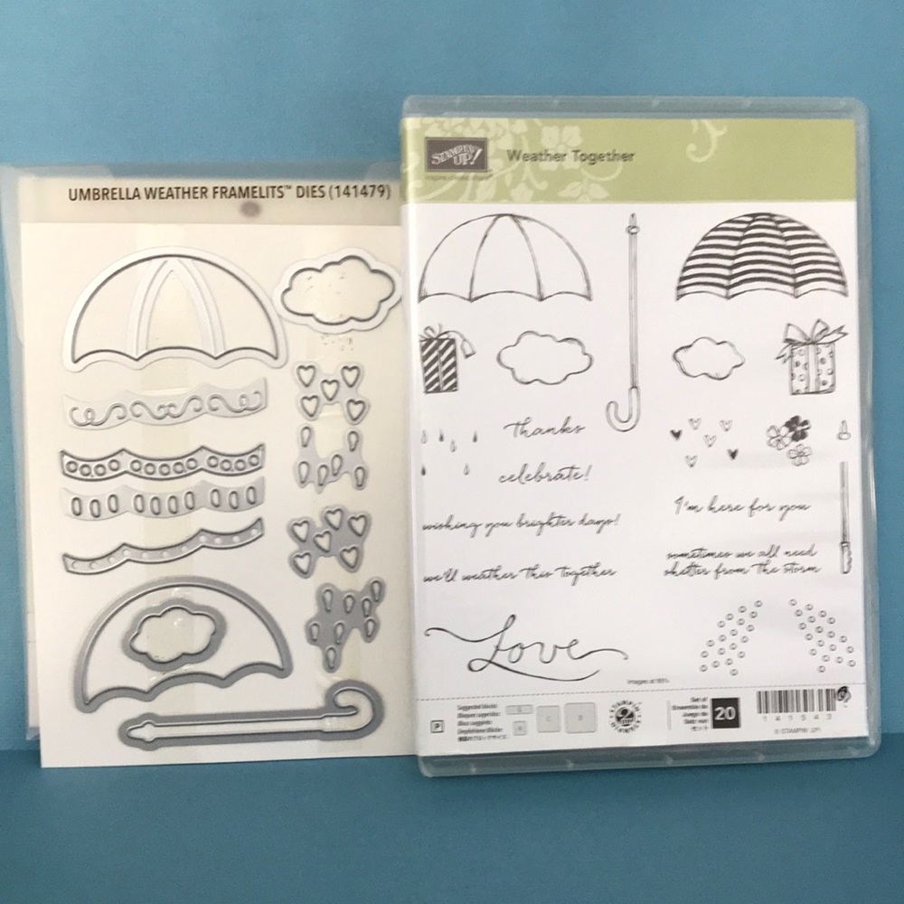 Stampin Up Weather Together Stamps & Umbrella Weather Framelits Bundle
